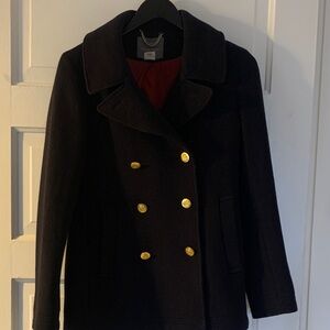 J Crew Navy Peacoat with Gold Buttons